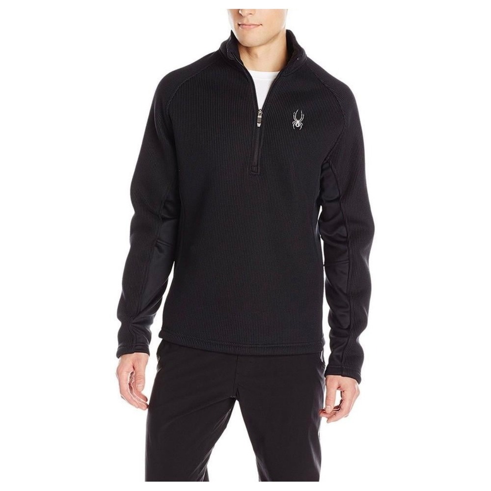Spyder Men's Black 1/4 Zip Fleece Pullover Sweater‎ Athletic Performance Size L